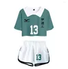 Men's T Shirts Haikyuu Cosplay Aoba Jousai High Tooru Oikawa Datekougyou School Kaname Moniwa T-Shirt Shorts Sets No.1 To 16 Print 729