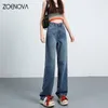 Jeans da donna ZOENOVA Y2K Moda donna Pantaloni casual rosa sporco Pantaloni larghi a vita alta Gamba larga Lungo Sei colori disponibili Cool Sweet Street