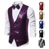 Gilets pour hommes TPJB hommes brillant or paillettes paillettes embelli blazer gilet boîte de nuit fête de mariage scène chanteurs vêtements