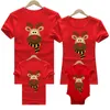 Familie bijpassende outfits Kerst familie outfit Tshirt mama papa herten Santa outfits voor kinderen Baby romper rode kerstkleding 231109