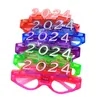 Party Decor LED Light Up 2024 Glasögon Glödande blinkande glasögon Rave Glow Shutter Shades Eyewear For New Year Kids Adults Size SN5317