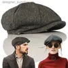 Cappelli a tesa larga Classic Wool Newsboy Cs Uomo Herringbone Flat Cs Gatsby Lvy Cabbie Hat Cappelli da guida in lana vintage Winter Peaky BlindersL231109