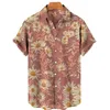 Erkekler Sıradan Gömlek Hawaiian Beach Flower Shirt Yaz Hawaii Stil Kısa Kollu Flamingo Baskı Üstleri artı boyutu Erkek Üst