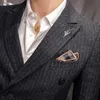 Mens Suits Blazers 25 Colors Blazer S7XL Wedding Dress Formal Business Slim Dupa Jacka Plaid randig fast färg 1 st 231109