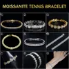Yeni Siyah VVS Moissanite Tenis Zinciri Kolye Geçidi Elmas Test Cihazı Buzlu Buzlu Erkekler İçin 925 Gümüş Bilezik