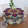 Table Cloth Vintage Flower Circular Tablecloth Waterproof Color Dining Table Cover Multi-purpose inch Tablecloth R231109