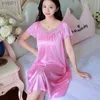 Mulheres Pijamas XXXXL Senhoras Mulheres Cetim Sexy Lingerie Lace Fantasia Nightshirts Elegante Chemise Pijamas Noite Baby Doll Underwear PijamasL231109