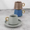 Cups Saucers Colorful Creative Gift Tea Cup Ceramic Coffee Saucer Set Turkish Mini Espresso