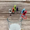 使い捨てカップストロー20pcs PVCストロートッパー再利用可能なプラスチックストローチャームアクセサリードリンクパーティー用品用の使い捨てストローカバーデコレーションギフト231109