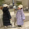 Jaquetas de inverno grosso casacos de algodão para meninas jaquetas com capuz crianças outerwear roupas bebê longo quente parka snowsuit ch28 231109