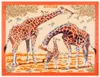 Sciarpa per capelli in raso Sciarpa con stampa animalier da donna Modello giraffa Foulard Femme Echarpe Sciarpe in twill grandi Goccia intera 1302782879