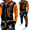 Herrspårsugnar Zogaa Brand Men Tracksuit 2 -stycken Toppar och byxor Mens Svettdräkter Set Letter Print Plus Size Jogger Set för män Kläder 231109