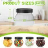 Storage Bottles 24Pcs 8.5oz Plastic Candy Jars Side Cookie Jar Bulk Kitchen Counter Clear Container Wide Mouth