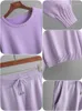 Dwuczęściowe spodnie damskie Zimowe jesień Knitted Tracksuit swobodny koreański koreański plus size sweatters szeroki zestaw nóg żebrowane 2 zestawy damskie stroje