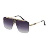 Sunglasses Fashion Big Frame For Men Square Metal Sun Glasses Oversized Retro Vintage High Quality Driver Eyewear