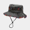 Weitkrempeln Hüte Eimer Hüte Baumwolle Nationaler Windmesser -Farbhut im Freien für Männer und Frauen 15 230408
