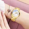 CHENXI Golden Quartz Watch for Women Men Fashion Style Ladies Wristwatch Waterproof Stainless Steel Couple Clock