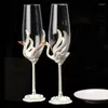 Wine Glasses Swan Goblet Red High Beauty Leadless Crystal Glass Wedding Champagne Pair Gift Box Home Use S Verre