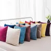 Pillow Case Solid Color Velvet Cushion Cover Candy For Sofa Office Waist Back Home Decorative Pillowcase Dropship