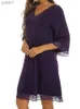 Damska odzież snu Solid V Neck-Sle Nightdress Women Nightgowns Seksowne koronkowe patchwork bawełniana twel snu Fe Nocna odzież śpiąca 231109