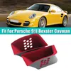 Organizador de carro 2pcs Porta de carro Caixa de armazenamento de apoio de braço Organizador Interior de carro Estojo de armazenamento de apoio de braço Vermelho Acessórios de carro para Porsche 911 Boxster Cayman Q231109