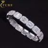 Fashion Hip Hop Jewelry 7Mm 10Mm Sterling Sier VVS Baguette Moissanite Diamond Iced Out Sugar Tennis Bracelet For Men