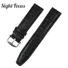 Titta på band 20mm spänne 18mm Blue Black Band Men Portofino Leather Strap Replacement Watchband Belt Pin Montre 231109