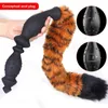 Sex Toy Massager Tiger Tail Anal Plug Long Butt Soft Liquid Silicone Enorma Cosplay Toys för par vuxna spel Butplug