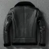 Men's Jackets 2023 Thick Wool Warm Coat Diagonal Zip Fur Collar Leather Jacket Black Winter European Size 231108