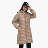 Women's Down Parkas Santelon Women Long Warm Ultralight Portable Puffer Jackla Coat Kvinna Winter Outdoor Lightweight Parka med justerbar huva ZLN231109