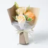 Decoratieve bloemen 3 hoofden gesimuleerde gedroogde bloem nep roos boeket bruiloft verjaardag zeep gelukkige moederdag meisjes gunst geschenken bruids douche