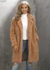 Women's Fur Faux Fur Autumn and Winter Women's Suit Collar Fur Coat Top Women's Mid length Plush Fur Coat WomenL231109