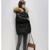 Women's Fur Faux Natural Big Collar Parkas Fashion Short Coat Women Winter Jacket Loose Female Warm Elegant Down 231108