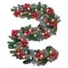 Juldekorationer Julgran Ornament Xmas Wreath Christmas Vine Christmas Garland PVC 2,7 meter Röda bär med PINECONES 231109