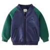 Jacken Kinder Winterjacke Knopf Lässig Brief Baseball Uniform Mäntel Rundhals Strickjacke Sportbekleidung Herbst und Winter Kinderkleidung 231109