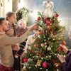 Juldekorationer träddekoration Angel dockor Toppstjärna LED Glödande hänge hängande glittrande dekor