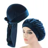 Банданы Durag унисекс, мужские Durag с длинным хвостом, волны для мужчин, однотонная широкая тряпка Doo и женская шапка с капюшоном, шляпа для сна, подходящая бандана, химиотерапевтическая шляпа 230408