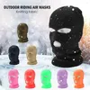 Berets Winter Vollgesichtsmaske Gestrickte Mützen Motorhaube Warmer, winddichter Sportschal Herren Skifahren 3 Löcher Outdoor Radfahren Pullover Hüte