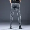 Men's Jeans Gray Jeans Men's Slim Elastic Korean Fashion Vintage Casual Skinny Feet Male Clothing Denim Trousers 27-36 231108