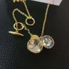 Classic designer necklace loews jewelry Luxury fashion jewelrys large single diamond pendant necklace hemispherical round Rhinestone texture shiny jewelry