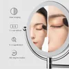 Compact Mirrors Wall Mounted LED Makeup Mirror With Plug 5X Magnifying Cosmetic Mirror Double Sided Wall Mirrors Touch Dimming Bathroom Mirrors 231109