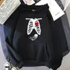 Kvinnors hoodies tröjor baby skelett tryckt hoodie tröja kvinnor graviditet halloween hip hop streetwear långa ärm toppar