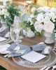 テーブルナプキン4PCS幾何学的なスカイブルーストライプアンカースクエア50cm結婚式の飾り布布キッチンディナーナプキンを提供する