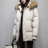 Women's Fur Faux Natural Big Collar Parkas Fashion Short Coat Women Winter Jacket Loose Female Warm Elegant Down 231108