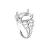 925 sterling zilveren damesring 10x13 mm ovale cabochon semi-mount ring geschikt voor amber turkoois agaat granaat edelsteen zetting 100% fijne sieraden verstelbare open schacht