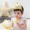 Chapeaux enfants bandeau gâteau forme élastique conception tissu bébé couronne chapeau pour anniversaire Protection solaire casquettes accessoires 2023