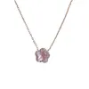 Pendentifs KOFSAC mignon/romantique cristal rose fleur collier pour les femmes exquis 925 bijoux en argent Sterling petite amie cadeau d'anniversaire
