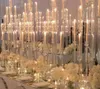 4 Uds. Candelabros de cristal acrílico centros de mesa de boda portavelas transparente ceremonia de boda decoración para eventos y fiestas