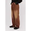 Jeans voor heren PFNW Vintage effen kleur gewassen versleten mannelijke Japanse wijde pijpen denim broek rechte broek 2023 herfst 28W2106