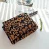 منزلي Micro Plush Leopard Blanket Ultra Soft Warm Dark Leopard نمط رمي بطانية لأريكة سرير الأريكة